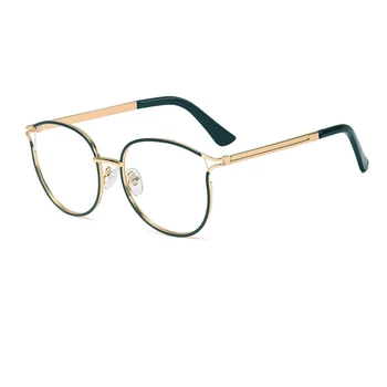 Moterų skaidrūs akiniai mados Katės akies metaliniai akinių rėmeliai moterų Retro Prekės Optinis moteriškas akiniai, Akiniai