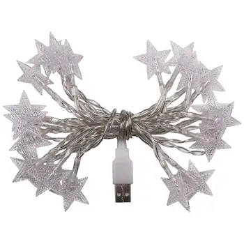 2m/3m/5m/10m Star LED Šviesos Eilutę Šmėžavimas Girliandas USB 5V Varomas Kalėdų Lempos Atostogų Šalis Vestuvių Dekoratyvinis Pasakų Žibintai