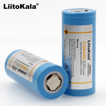 1PCS LiitoKala 26650-50A 5000mAh 26650 Li-ion, 3,7 v Įkrovimo Baterija (akumuliatorius Žibintuvėlį 20A 3.6 V Maitinimo baterijos
