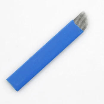 100vnt/daug Vienkartiniai Mėlyna Nuolatinio 12 14 16 17 18 Pin Vadovas Antakių Tatuiruotė Adatos Ašmenys, Skirti 3D Siuvinėjimo Microblading Pen
