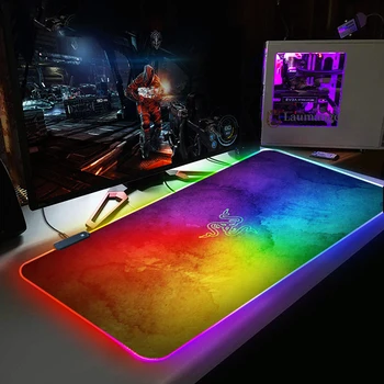 Cool Abstract dizaino Custom RGB Žaidimų Didelės Pelės Mygtukai Žaidėjus Led Kompiuterio Kilimėlis su Apšvietimu Kilimą Klaviatūros Stalas Kilimėlis