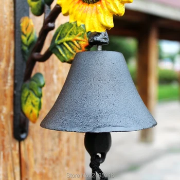 Kaustytomis Geležies Doorbell Kaimiškas Ketaus Doorbell saulėgrąžų formos bell sienos
