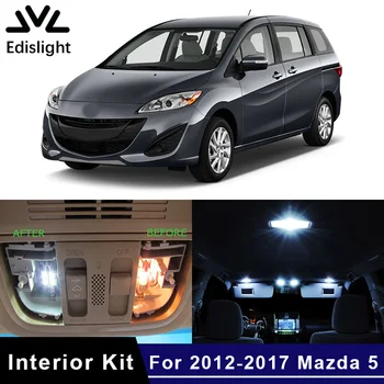 Edislight 10vnt White Ice Blue Canbus LED Lempos, Automobilių Lemputės Interjero Paketas Rinkinys 2012-2017 Mazda 5 Žemėlapį Dome Kamieno Plokštė Šviesos