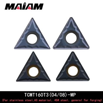 TCMT trikampio formos griovelį įstatykite TCMT16T304 TCMT16T308 MP karbido įterpti Nerūdijančio plieno, plieno Štampavimas dalys
