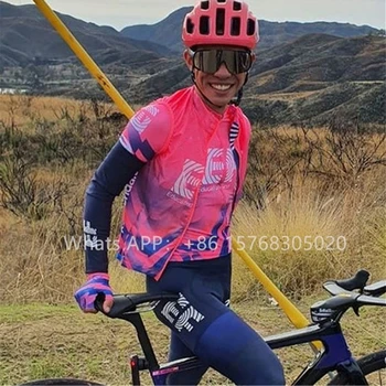 Raphaful EF vyrų ciklo vest Pro Komandos roupa de ciclismo dviračių džersis rankovių lengvas vėjo kvėpuojantis akių winddicht