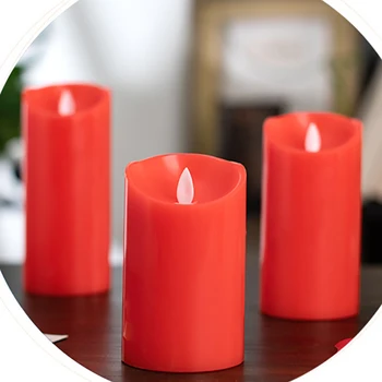 Šokių Liepsna LED Raudona Žvakė Su Nuotolinio Valdymo pultu,Vaškas Ramstis Žvakė Holiay Apdaila,Kalėdų Žvakė/Baras,Viešbutis lentelė šviesos