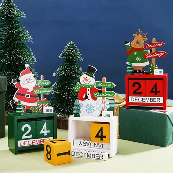 2021 Advento Kalendorių Kalėdų Dekoracijas Santa Claus Mediniai Ornamentu Kūrybos Rekvizitai Apdailos Kalendorius Pakabukas