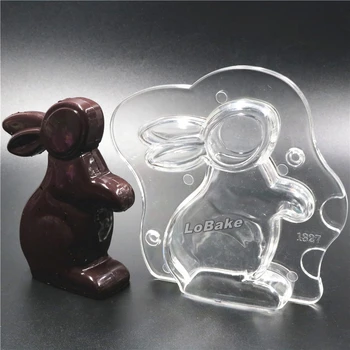 Nauja siunta kūrybos 3D bunny triušiai forma PC polikarbonatas šokolado pelėsių 