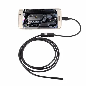 6 LED 7mm Objektyvas Kabelis 1 1.5 2 3.5 5M Vandeniui Mini USB Tikrinimo Borescope Kamera, Skirta 