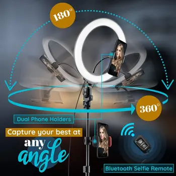 LED Fotografijos Užpildyti Apšvietimas Su Trikojis Stovas Kamera, Foto Studija Ratas Selfie Žiedas Šviesos Telefono Lempos Video Youtube Ringlight