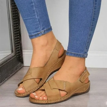 2020 sandalai moterims vasaros mados naują atsitiktinis žuvų burna moterų batai kietas paplūdimio ponios plius dydžio basutės