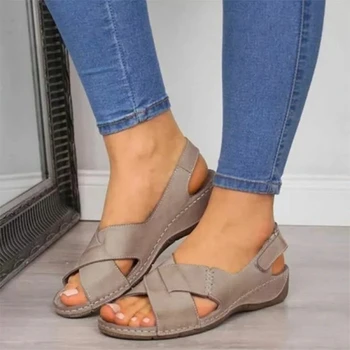 2020 sandalai moterims vasaros mados naują atsitiktinis žuvų burna moterų batai kietas paplūdimio ponios plius dydžio basutės