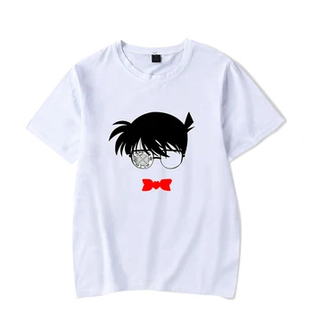Mados spausdinti Anime Detective Conan, T-marškinėliai Vyrams, Moterims, Hip-Hop Trumpas Rankovės Vasaros Atsitiktinis Detective Conan berniukų, mergaičių balta Tees