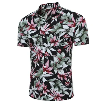 Zogaa 2019 Mens Marškinėliai trumpomis Rankovėmis Atsitiktinis Marškinėliai Mados Klasikinis Vyrų Suknelė Marškinėliai Gėlių Spausdinti Vasaros Havajų Marškinėliai Vyrams