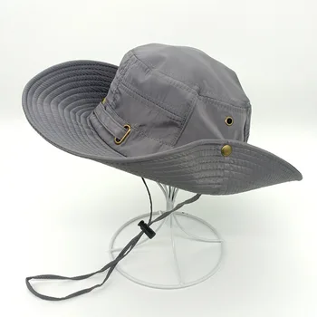 Vasaros unisex medvilnės didelis kraštų saulė, paplūdimio skrybėlę kietas kibirą skrybėlės