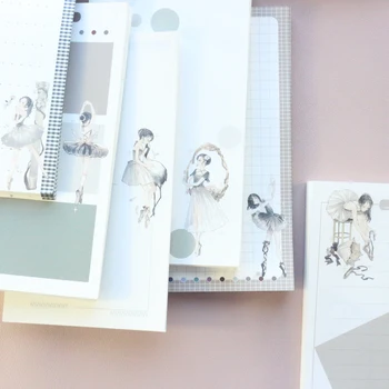 Domikee klasikinių animacinių filmų padažu mergina serijos 6 skylę užpildyti vidinę popieriaus lapo rišiklio planuotojas spiralinis sąsiuvinis raštinės reikmenys A6A5
