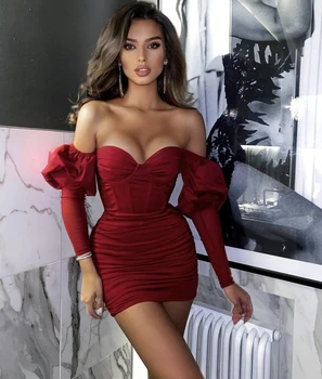 Naujas Moterų Sexy Dizaineris Raudona Tvarstis Suknelė 2021 Ponios Elegantiškas nuo Peties Bodycon Šalis Suknelė 2020 Vestido