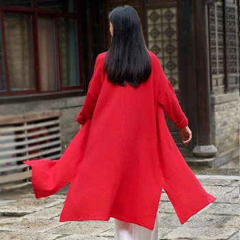 Johnature Moterų Kinų Stiliaus Tranšėjos Stovėti Derliaus Kailis Mygtuką 2020 M. Rudenį Naujų Medvilnės Skalbiniai Ilgomis Rankovėmis Kokybės Prarasti Moterų Kailis