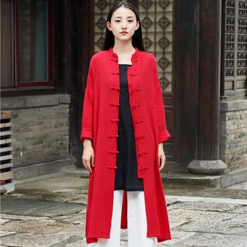 Johnature Moterų Kinų Stiliaus Tranšėjos Stovėti Derliaus Kailis Mygtuką 2020 M. Rudenį Naujų Medvilnės Skalbiniai Ilgomis Rankovėmis Kokybės Prarasti Moterų Kailis