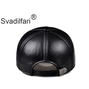 Svadilfari Pavasario natūralios odos vyro beisbolo kepurė hat vyrų nekilnojamojo odos reguliuojamas sunkvežimio vairavimo juoda snapback kepurės kepurės