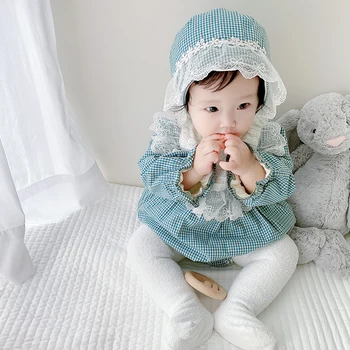 2021 Baby Girl Pledas Rompers su Skrybėlę Kūdikiams ilgomis Rankovėmis Lotia Medvilnės Burbuliukai Vilnos Įdėklas Naujagimiams Gimtadienio Ispanija Stiliaus Drabužius