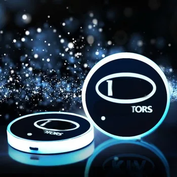 Tonlinker 2018 Nauja Versija 2 VNT Universalios RGB 7 Spalvų LED Puodelio Laikiklį, Automobilinį Puodelį Trinkelėmis Puodelio Laikiklis Vandens Gėrimų Mygtukai Apdailos Lempos