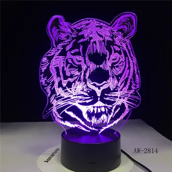 3D2824 Tigras 3D Lempos Lampara Touch Jutiklio, Vaikas, Vaikas, Kūdikis Dovana naktinė lempa Gyvūnų Namų Dekoro Naujovė Apšvietimo Tigro Galva LED Naktį