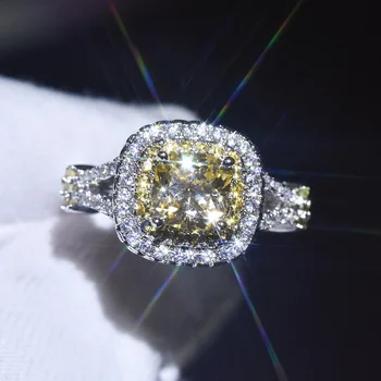 14K Aukso Papuošalai su Pagalve Zirconia Žiedas Moterims Anillos De Bizuteria Vestuvių Natūralus Akmuo Bague Diamant 14 K Žiedų Dėžutė