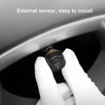 Auto 360 Laipsnių Mini Tpms Padangų slėgio signalą įrankis Digital Padangų oro stebėjimo sistema realiu laiku Auto dalys su USB įkrovimas