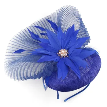 Elegantiškas Moterų Mados Vestuvių Millinery Gėlių, Plunksnų Fascinators Skrybėlę Lankelis Už Ponios Elegantiškas Šalis Vakarienė Chapeau Kepurės
