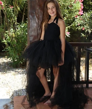 Elegantiškas Merginos Black Gale Tutu Suknelė Vaikai Nėrimo Tiulio Dirželis Suknelė Vakare Kamuolys Suknelė Vaikų Gimtadienio Kostiumai, Suknelės