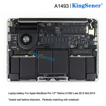 KingSener 11.34 V 6300mAh A1493 Nešiojamas Baterija arba Apple Macbook Pro Retina13 COLIŲ A1502 (2013 M. m.) Nemokamai Atsuktuvas