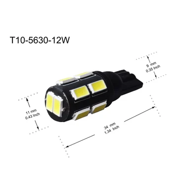 AGLINT 10VNT Auto Pakaitinės LED Lemputės T10 194 5W5 501 LED Automobilių Stovėjimo Šviesos Licenciją Plokštelės Šviesos Šalinimas Šviesa Balta 12V