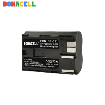 BONACELL 3.6 V, 2200mah BP-511A BP-511 BP 511 511A BP511 BP511A Baterija Canon EOS 40D 300D 5D 20D 30D 50D fotoaparato