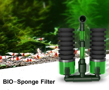 Akvariumo Bio-sponge Fiter Vandens Fėja Super Biocheminiai Sponge Filtrų Medžiagos, Krevečių Žuvų Bakas Dvigubas Galvos Filtro Kempine