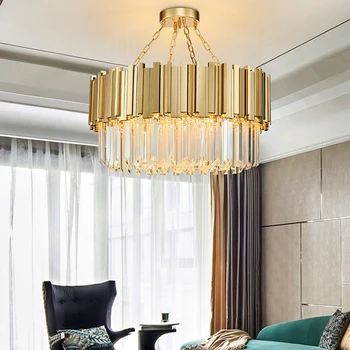 LED Art Deco Postmodernaus Nerūdijančio Plieno Crystal Aukso 