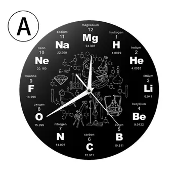 Modernus Dizainas Cheminių Elementų Periodinės Akrilo Sieninis Laikrodis Mokslo Chemijos Simbolis Laikrodis Chemijos Mokytojas Dovana