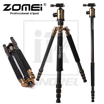 Zomei Z818C Profesinės Anglies Pluošto Trikojis Rinkinys Monopodzie Z818C Už DSLR Fotoaparatas Penkių Spalvų Šviesos Kompaktiškas Nešiojamas