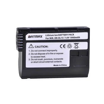 Batmax 3Pcs EN-EL15 LT EL15 ENEL15 Baterija akku už Nikon D7000 V1 D600 D600E D800 D800E D7100 D610 D810 D810A D750 D7200 Z6 Z7