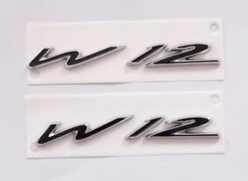 2vnt Naujos W12 Sparno Emblema Automobilio Pusės Sparnas Ženklelio Lipdukai, Decal Greitis