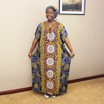 Afrikos Mergina ilgomis rankovėmis Suknelė Moterų Kaftan Šalies Vakarą Clubwear Su lankelis
