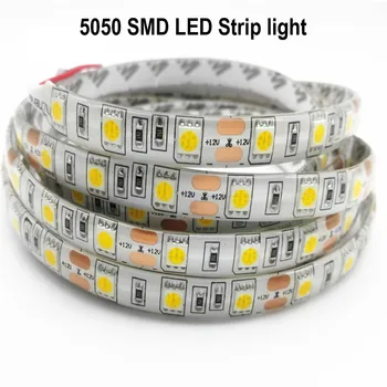 LED Juostelės Žibintai RGB 5050 SMD Lanksti Nr. Vandeniui Diodų Juosta 5M Balta / Šiltai Balta 60LEDs LED Juostelės Namų Puošybai