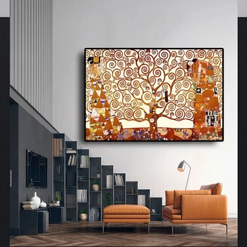Modernios Sienos Meno Gyvybės Medis Gustav Klimt Sienos Nuotraukas Kambarį Drobės Tapybos Dekoratyviniais Atspausdintas Meno Lašas laivybos