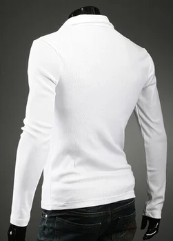 ZOGAA vyriški Polo Marškinėliai ilgomis Rankovėmis Kvėpuojantis Atsitiktinis Polo Para Laiškas Išspausdintas vatos Pagaliukai Mens Turn-žemyn Apykaklės Slim Polo Homme