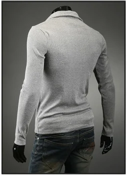 ZOGAA vyriški Polo Marškinėliai ilgomis Rankovėmis Kvėpuojantis Atsitiktinis Polo Para Laiškas Išspausdintas vatos Pagaliukai Mens Turn-žemyn Apykaklės Slim Polo Homme