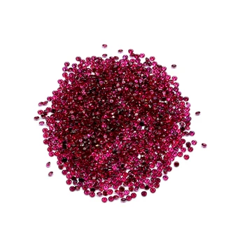 0,8 mm iki 2mm 8# raudonos spalvos dirbtinis rubinas apvalios formos korundas 500pcs krepšys