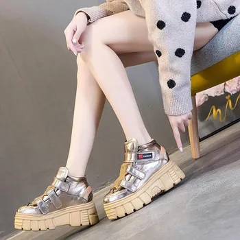 Moterų batai 2019 m. rudenį, žiemą naujas storio-apačioje Martin batai batai trumpi batai aukštos padidinti atsitiktinis moterų batai