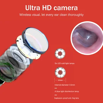 Yonker Medicinos HD Kamera, Vaizdo Otoscope Ear Cleaner Ausų Vaško Wifi Bevielio ryšio 