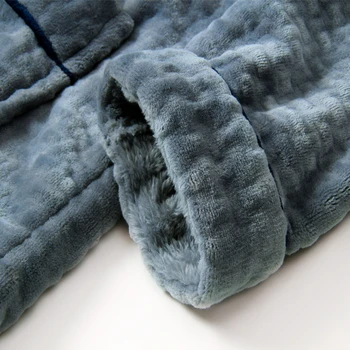 Šiltas Vyrų Flanelė Pižama Komplektas 2 vnt Lounge Sleepwear Vyrų Antklodė Pižamą Minkštas Namų Drabužių Rinkinį, Žiemą Storas Koralų Vilnos