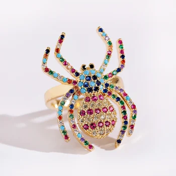 Prabanga Vabzdžių Vaivorykštė Cirkonis Žiedai Aukščiausios Kokybės Lapų Turas Kūrybos Stiliaus Moterys Šalis Vestuvių Papuošalai